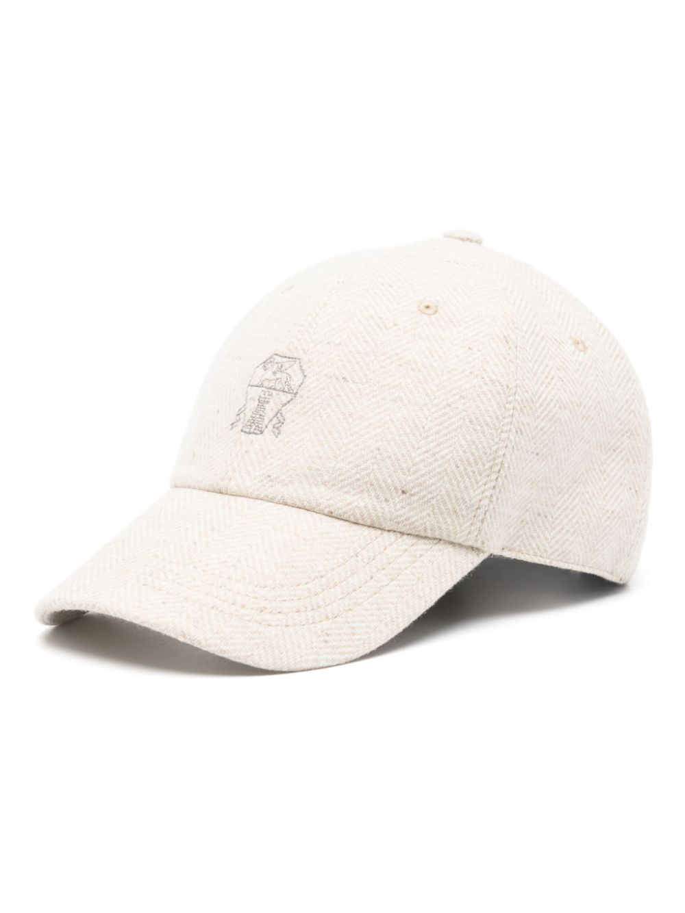 Brunello Cucinelli Solomei-embroidered cap - Neutrals von Brunello Cucinelli