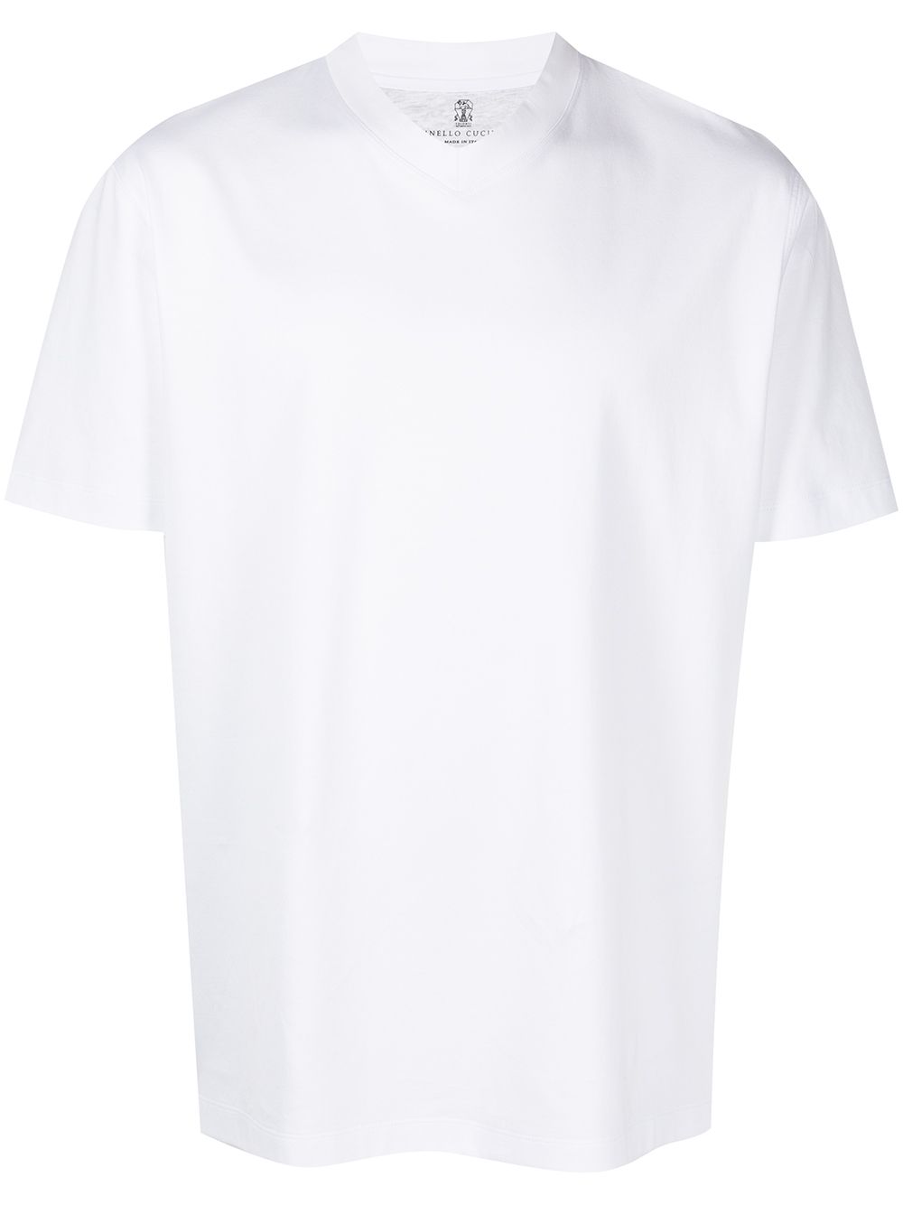 Brunello Cucinelli V-neck cotton T-shirt - White von Brunello Cucinelli