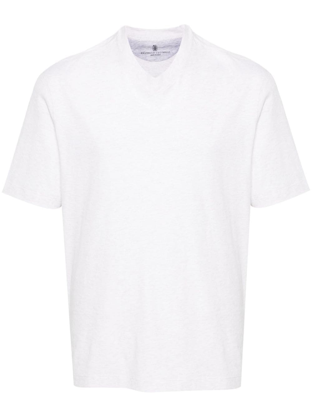 Brunello Cucinelli V-neck cotton T-shirt - White von Brunello Cucinelli