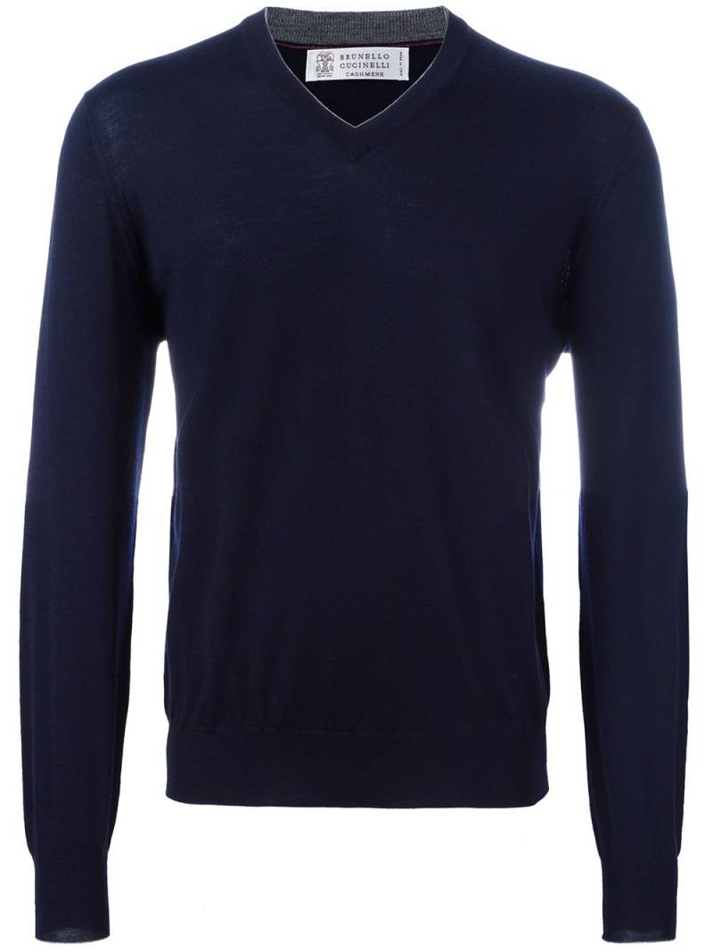 Brunello Cucinelli V-neck jumper - Blue von Brunello Cucinelli