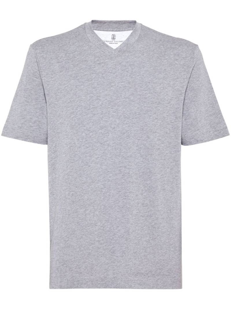 Brunello Cucinelli V-neck short-sleeve T-shirt - Grey von Brunello Cucinelli