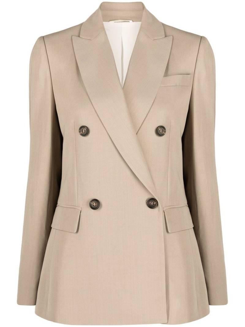 Brunello Cucinelli double breasted blazer - Neutrals von Brunello Cucinelli