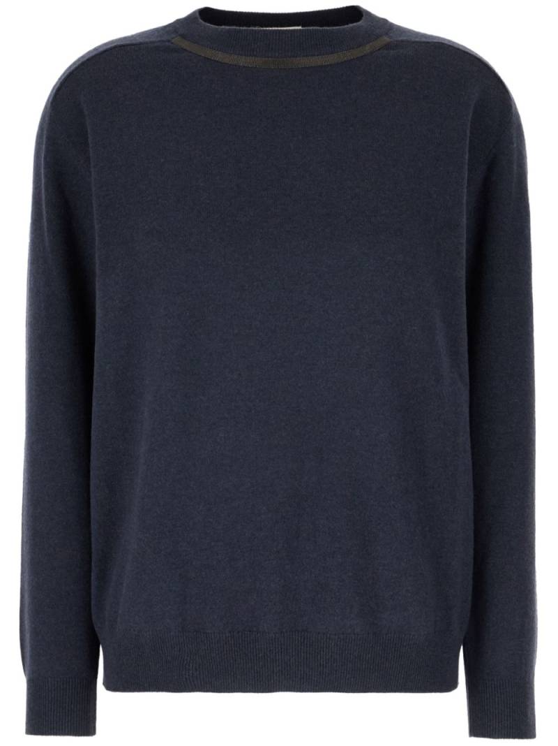 Brunello Cucinelli bead-detailed cashmere jumper - Blue von Brunello Cucinelli