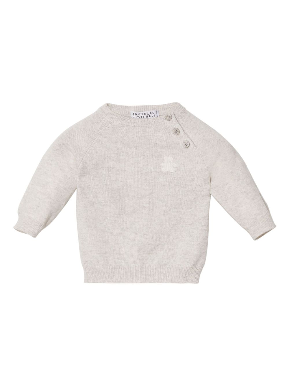 Brunello Cucinelli Kids bear-motif cashmere jumper - Grey von Brunello Cucinelli Kids