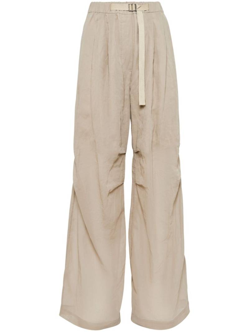 Brunello Cucinelli belted cotton-organza trousers - Neutrals von Brunello Cucinelli