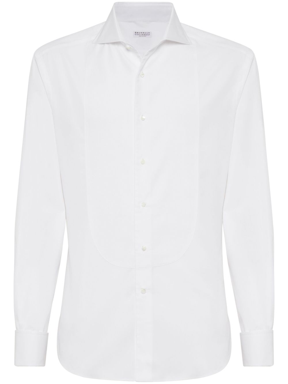 Brunello Cucinelli bib detail cotton shirt - White von Brunello Cucinelli