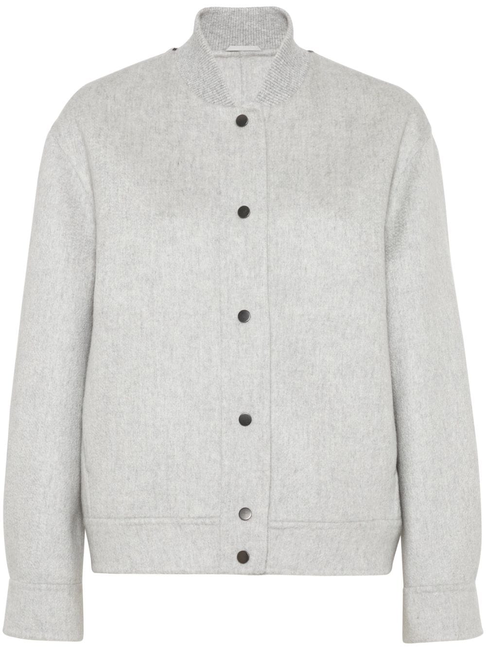 Brunello Cucinelli brushed-finish coat - Grey von Brunello Cucinelli