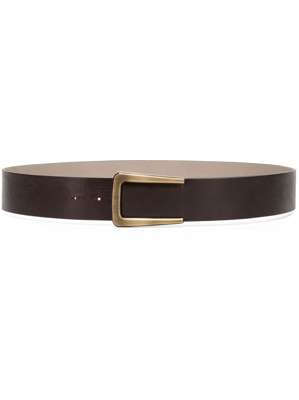 Brunello Cucinelli buckled leather belt - Brown von Brunello Cucinelli