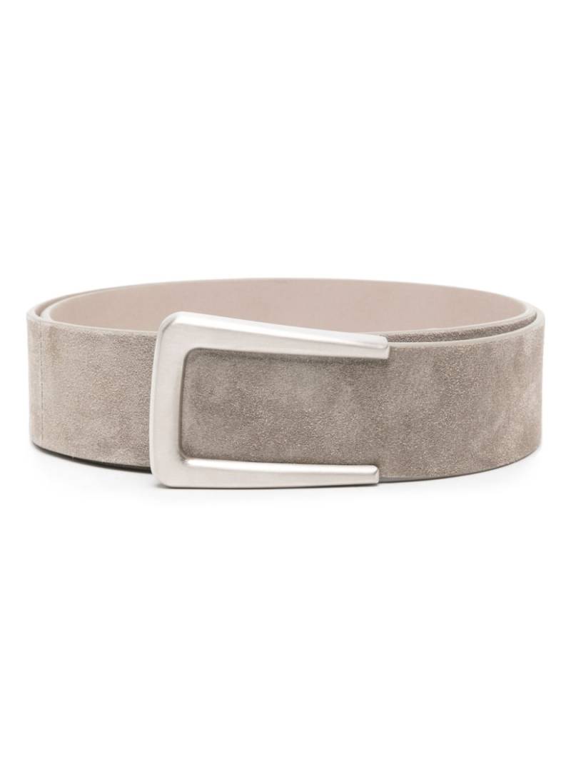 Brunello Cucinelli buckled suede belt - Grey von Brunello Cucinelli