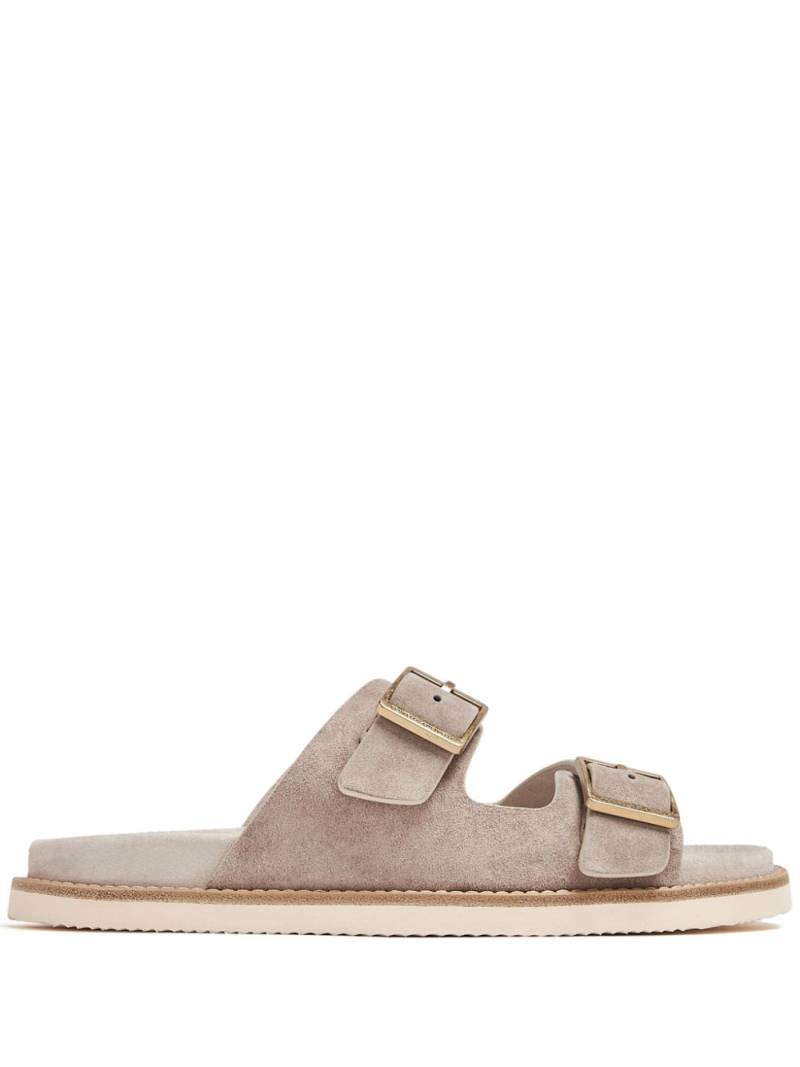 Brunello Cucinelli buckled suede sandals - Neutrals von Brunello Cucinelli