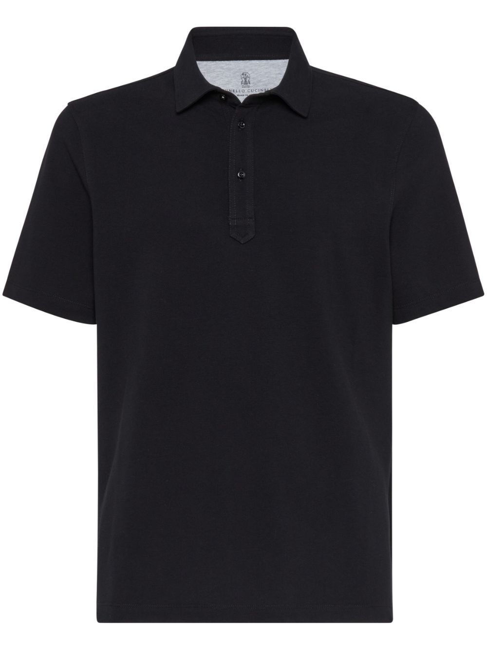 Brunello Cucinelli button-fastening cotton polo shirt - Black von Brunello Cucinelli