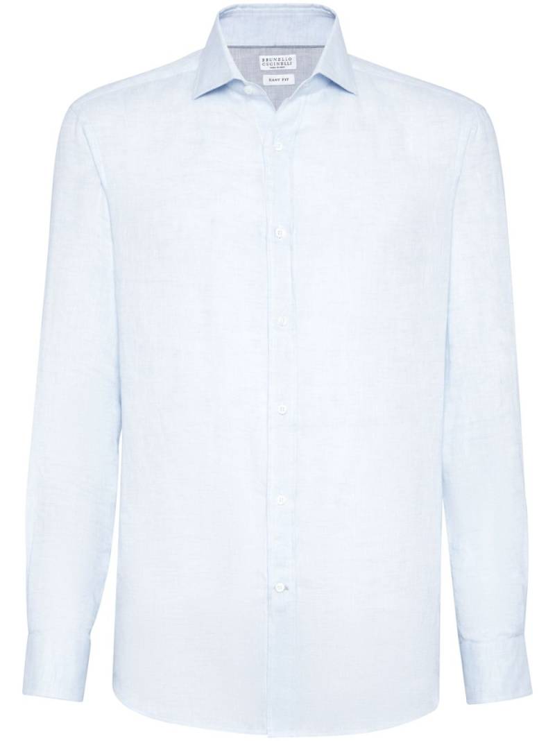 Brunello Cucinelli button-up long-sleeve shirt - Blue von Brunello Cucinelli