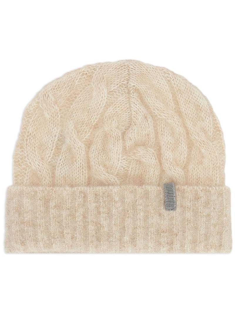 Brunello Cucinelli cable-knit beanie - Neutrals von Brunello Cucinelli