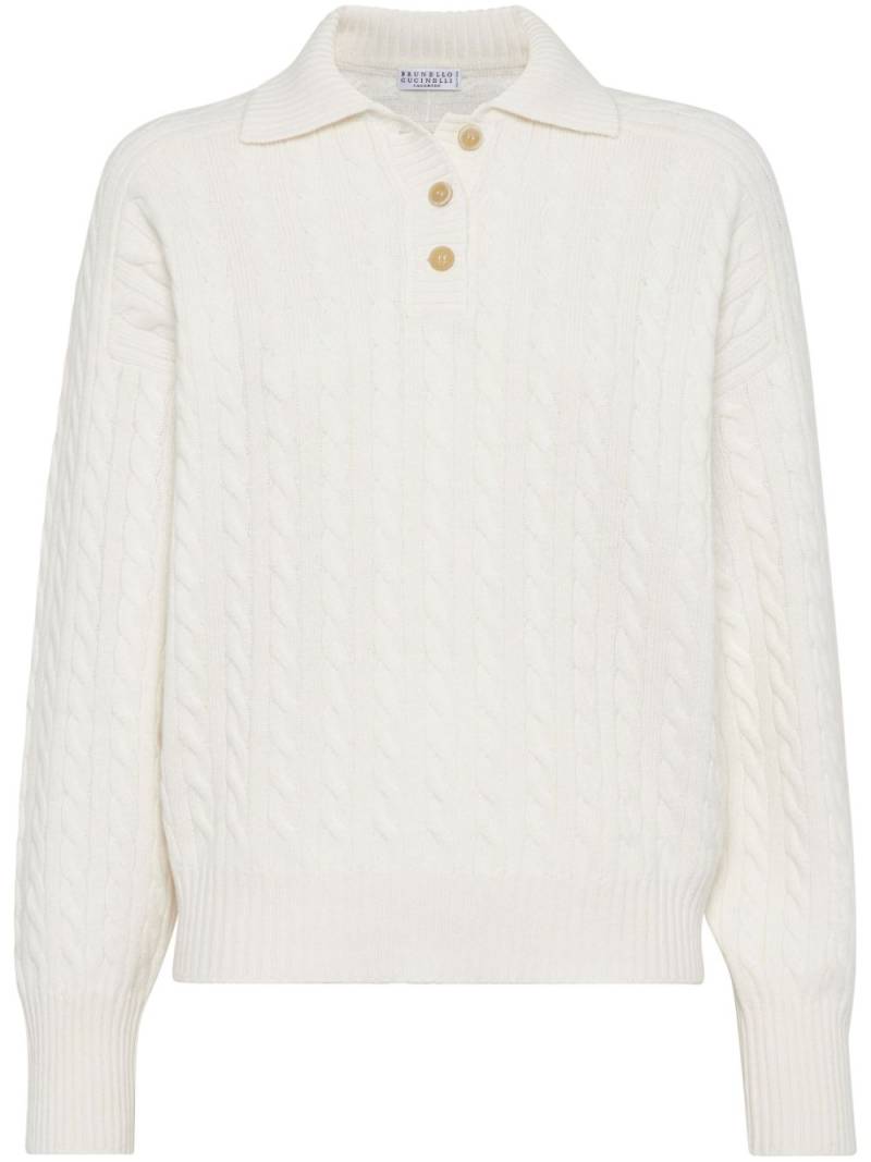 Brunello Cucinelli cable-knit cashmere jumper - Neutrals von Brunello Cucinelli