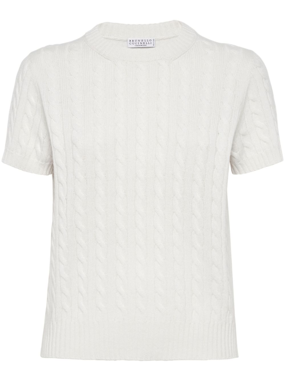 Brunello Cucinelli cable-knit cashmere top - White von Brunello Cucinelli