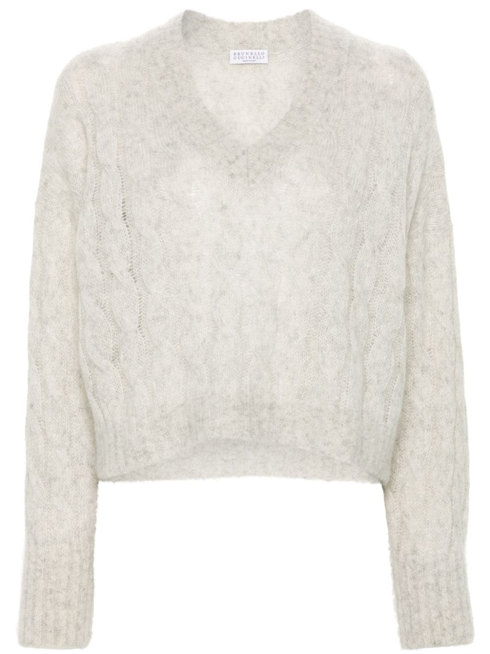 Brunello Cucinelli cable-knit jumper - Grey von Brunello Cucinelli