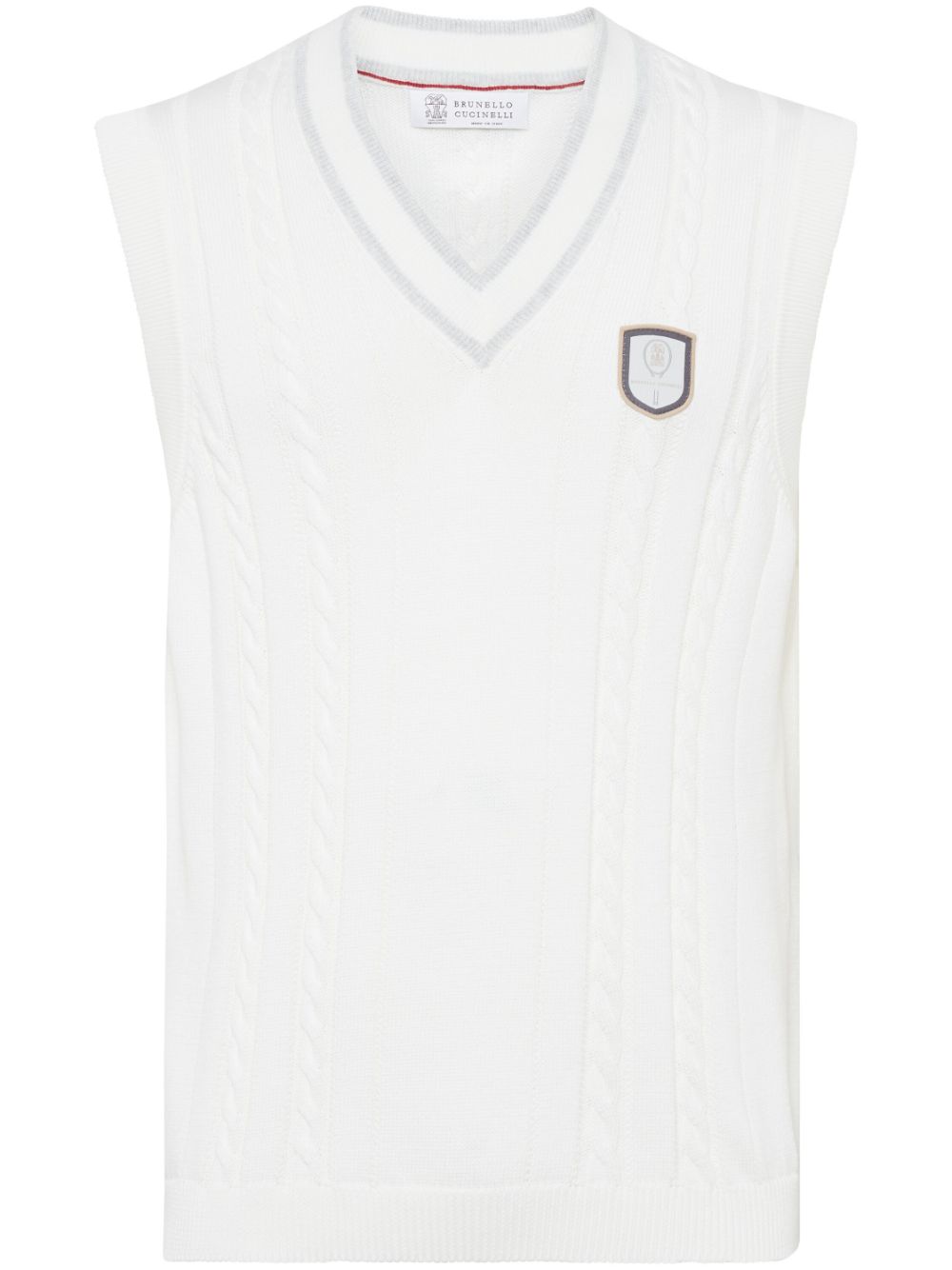 Brunello Cucinelli cable knit vest - White von Brunello Cucinelli