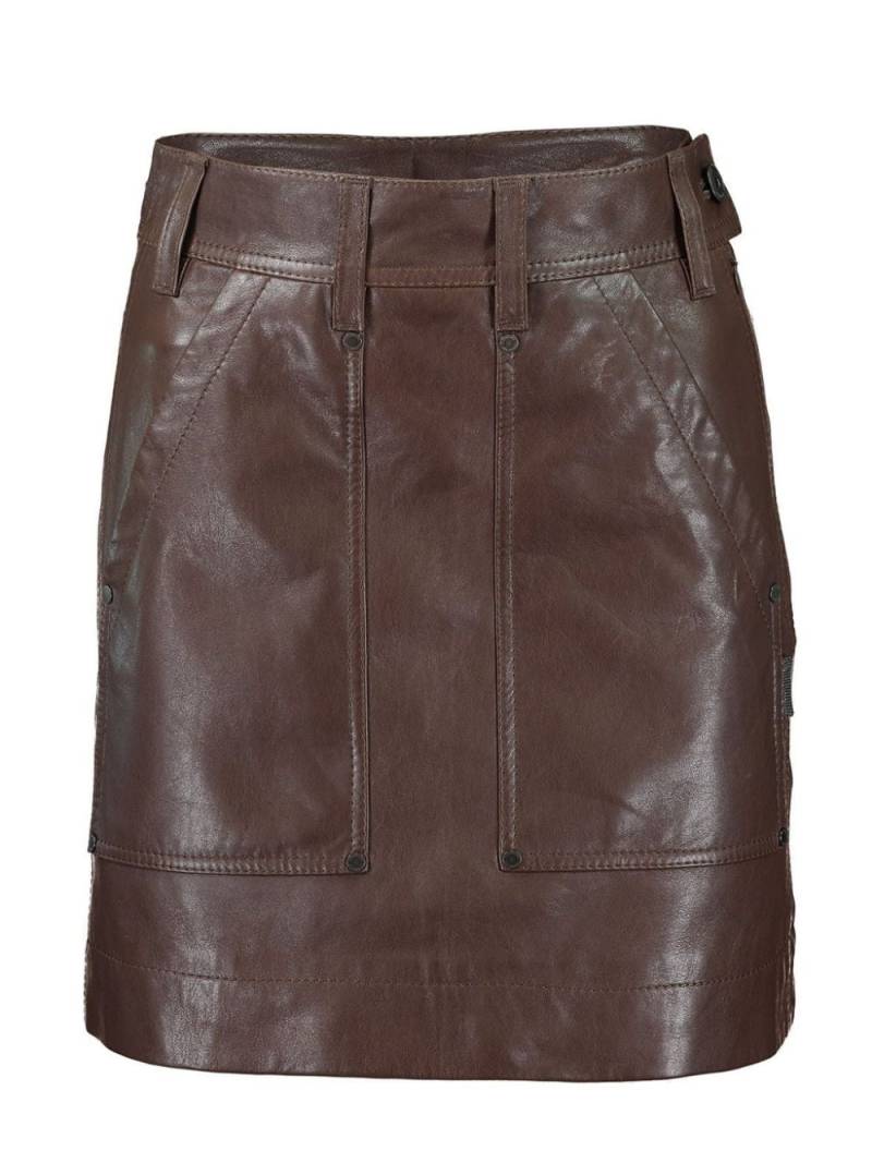 Brunello Cucinelli cargo leather miniskirt - Brown von Brunello Cucinelli