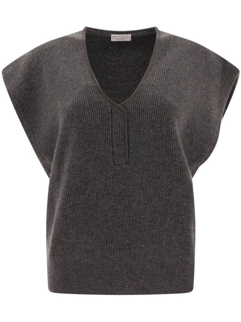 Brunello Cucinelli cashmere T-shirt - Grey von Brunello Cucinelli