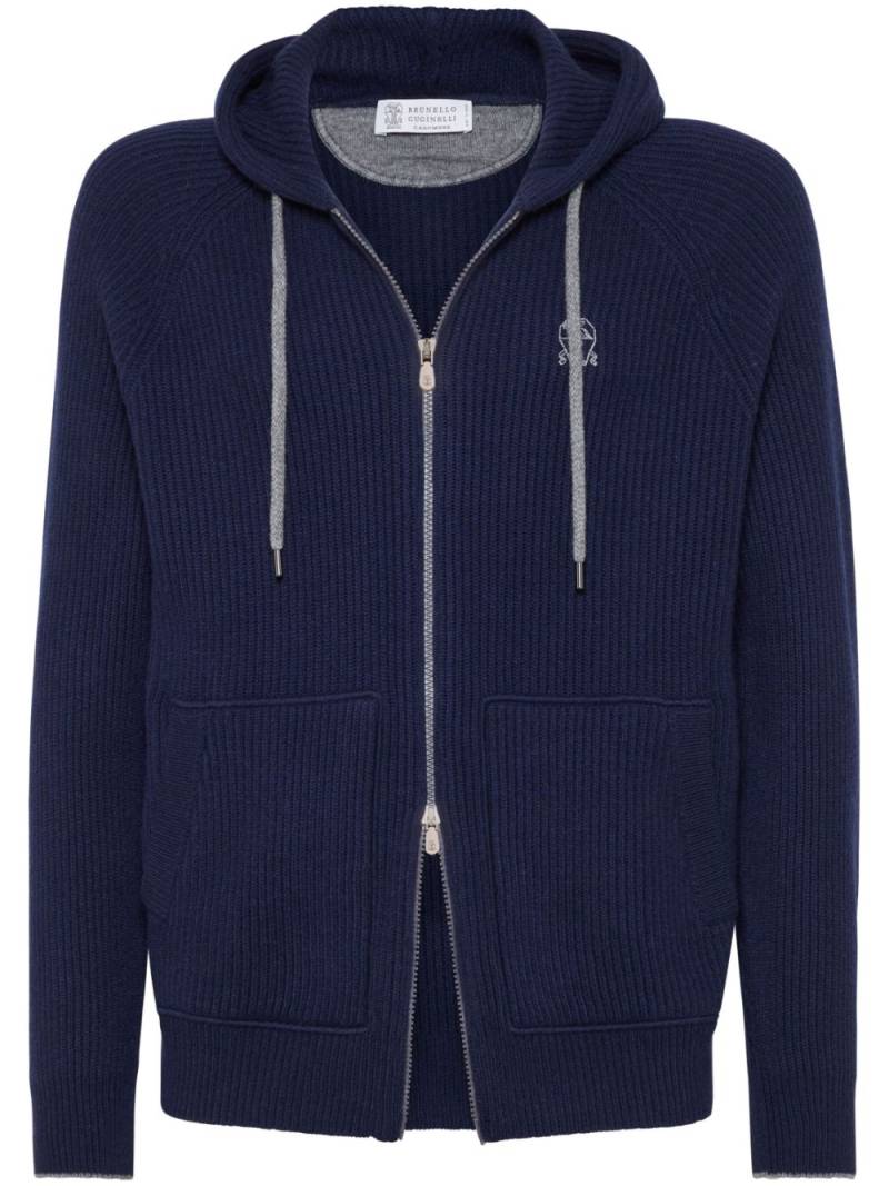 Brunello Cucinelli cashmere hoodie - Blue von Brunello Cucinelli