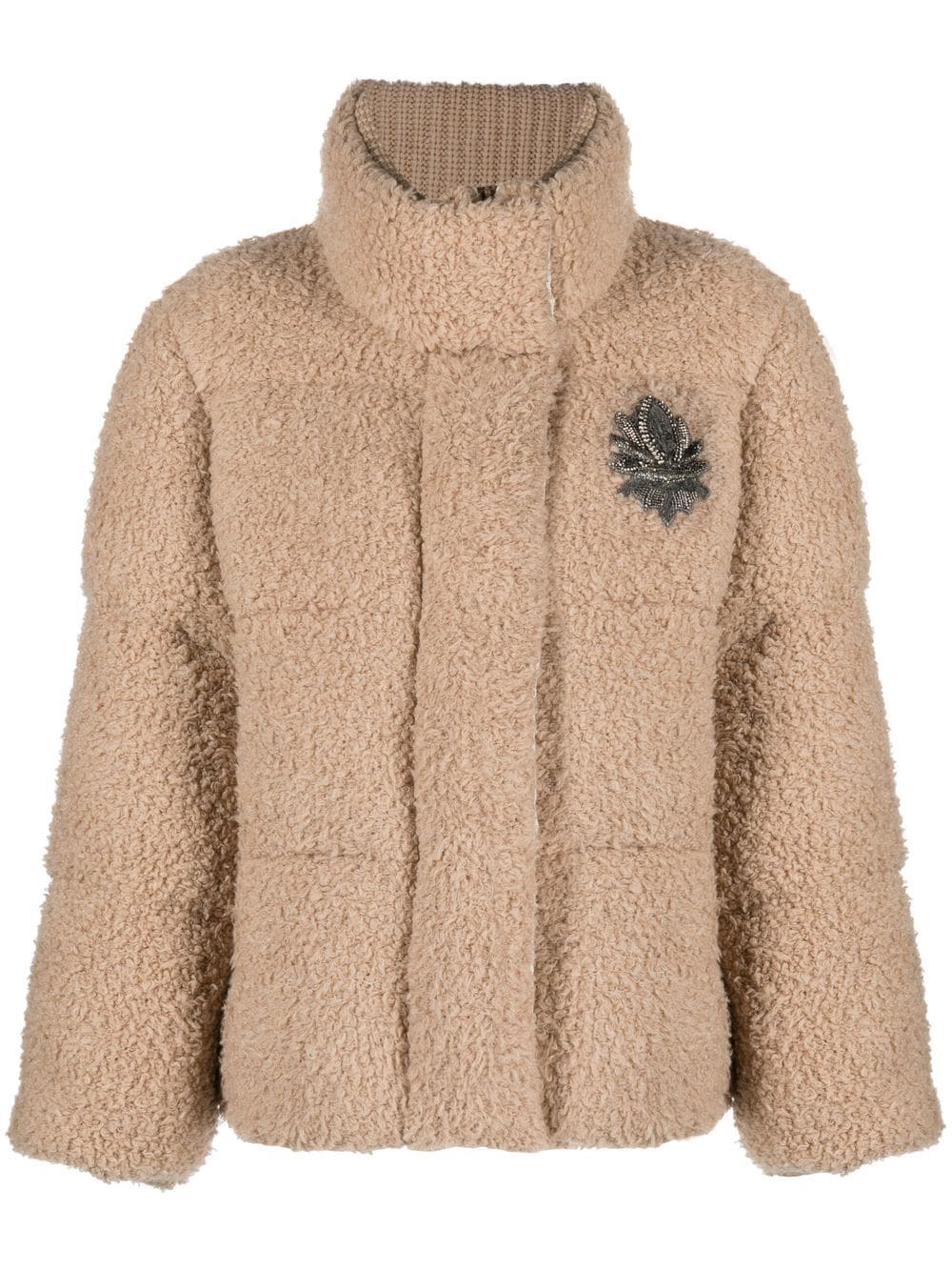 Brunello Cucinelli cashmere-knit down jacket - Brown von Brunello Cucinelli