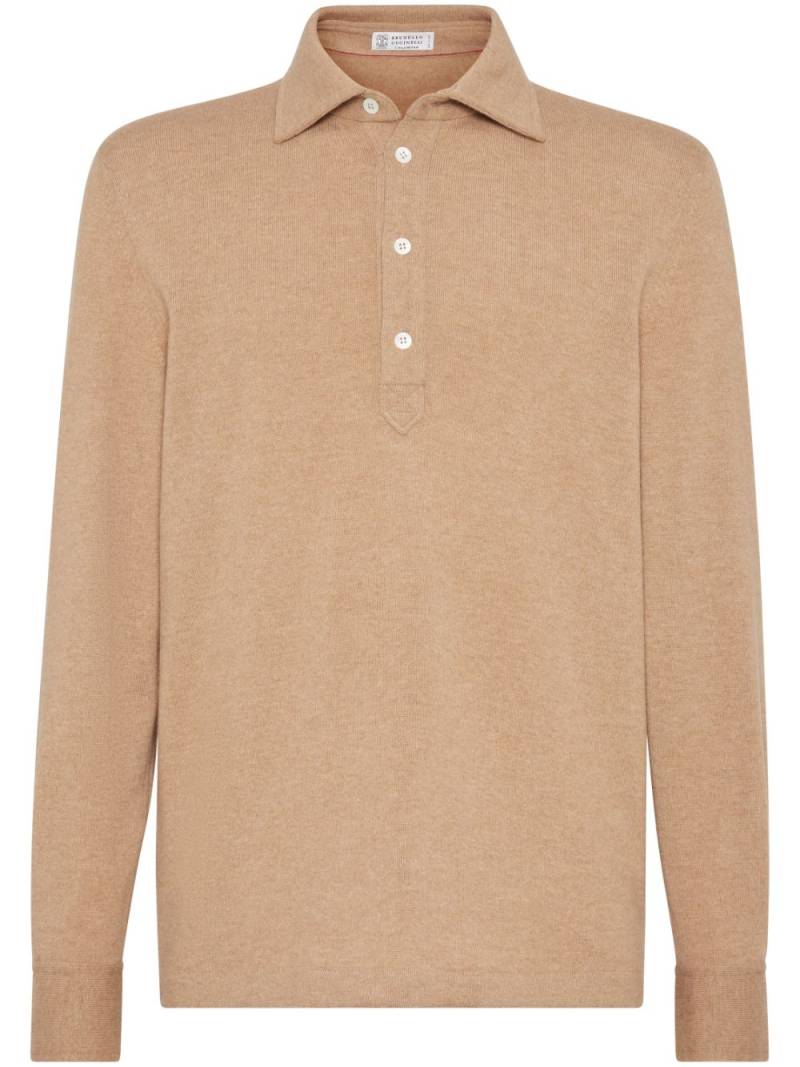 Brunello Cucinelli cashmere polo shirt - Neutrals von Brunello Cucinelli