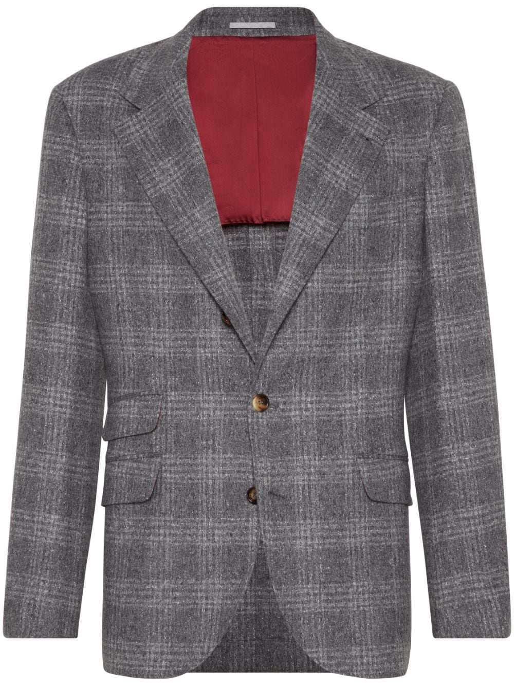Brunello Cucinelli check pattern blazer - Grey von Brunello Cucinelli