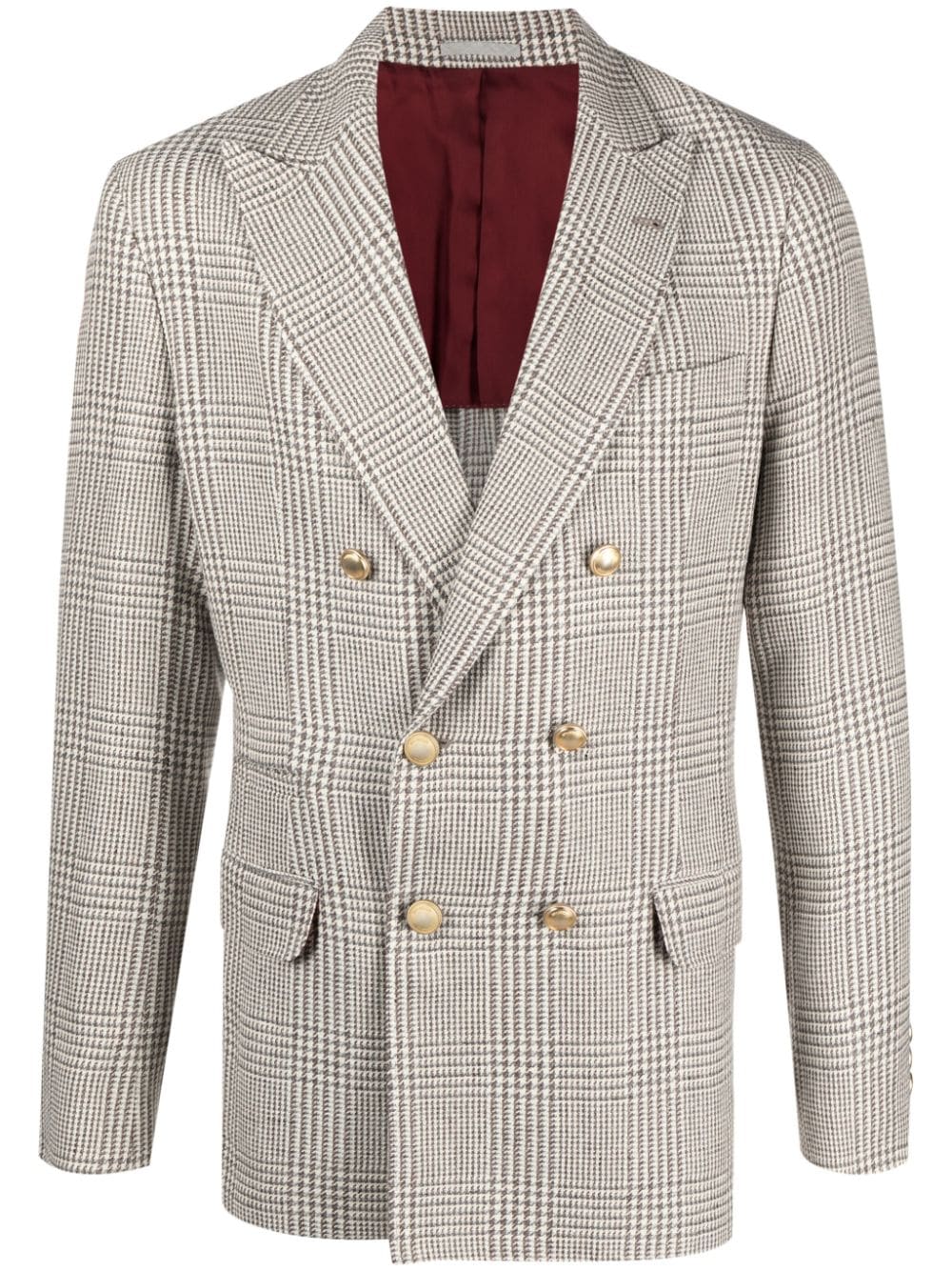 Brunello Cucinelli Prince of Wales checked blazer - White von Brunello Cucinelli