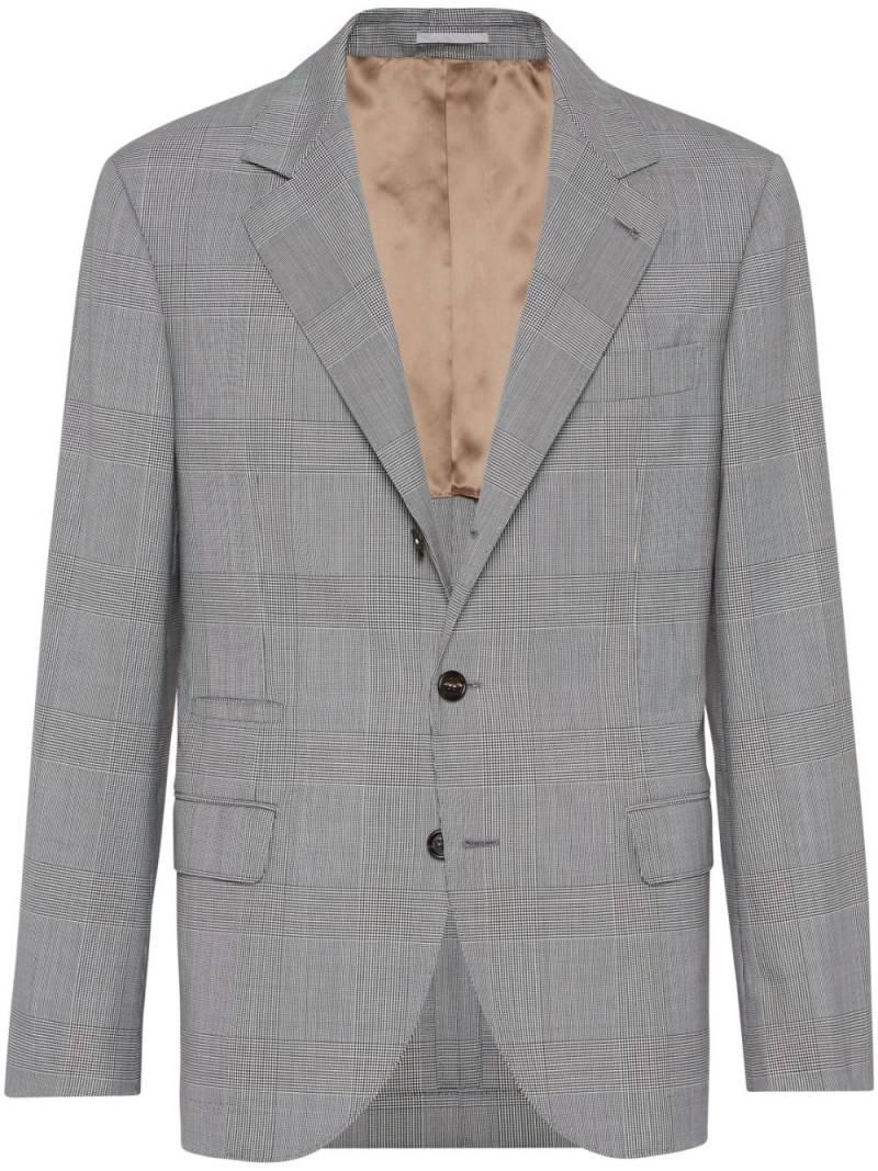 Brunello Cucinelli check-print virgin-wool blazer - Black von Brunello Cucinelli