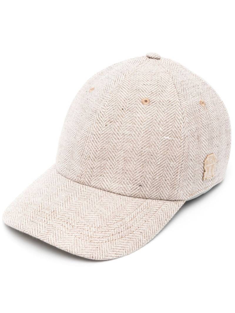 Brunello Cucinelli chevron-knit baseball cap - Neutrals von Brunello Cucinelli