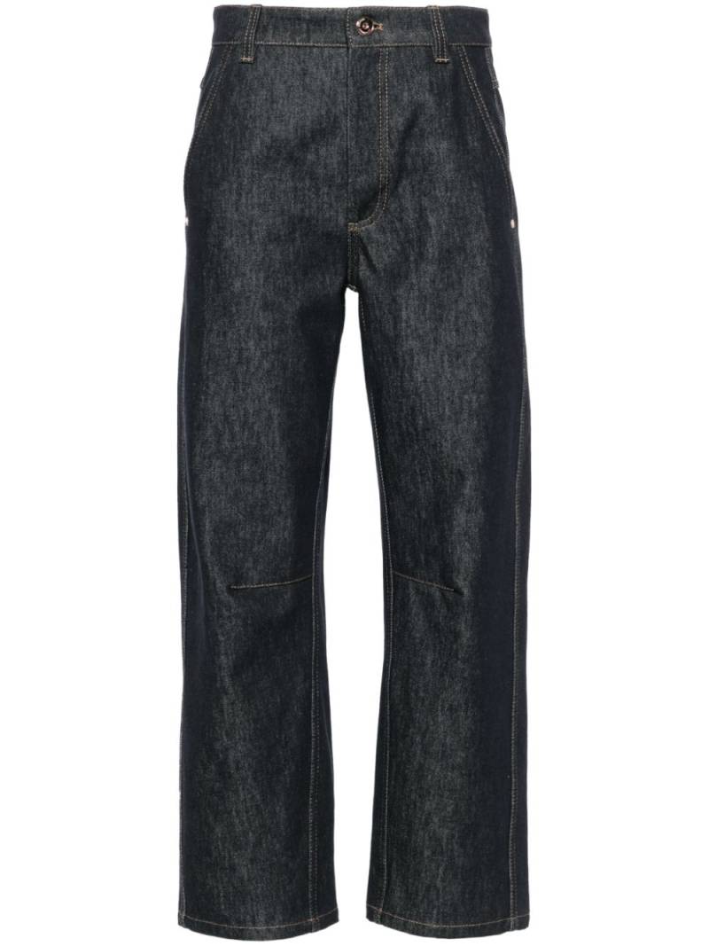 Brunello Cucinelli contrast-stitching tapered jeans - Blue von Brunello Cucinelli