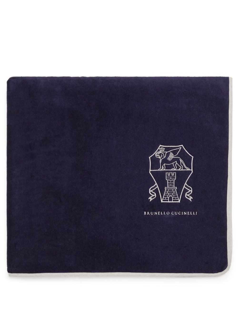 Brunello Cucinelli contrast-trim beach towel - Blue von Brunello Cucinelli