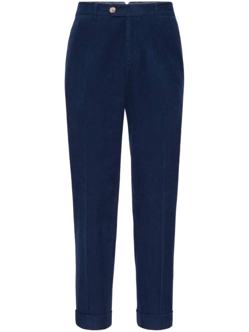 Brunello Cucinelli corduroy chino trousers - Blue von Brunello Cucinelli