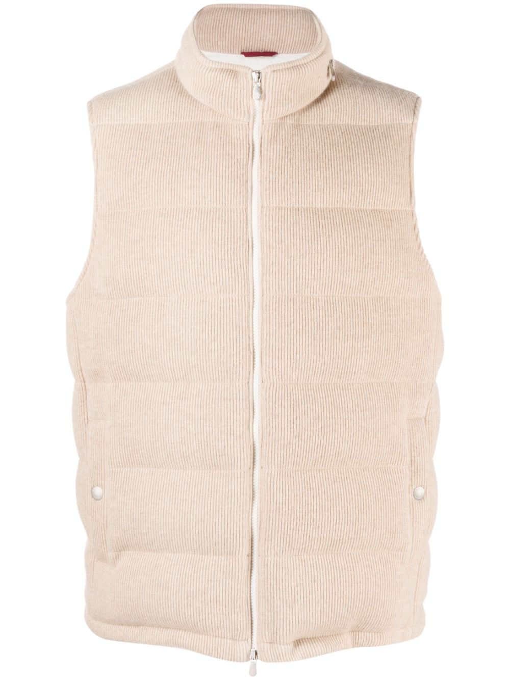 Brunello Cucinelli corduroy padded down gilet - Neutrals von Brunello Cucinelli