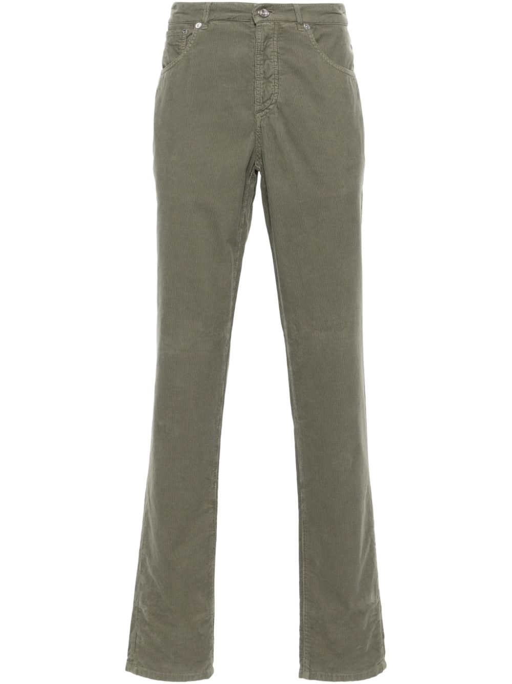 Brunello Cucinelli corduroy slim-cut trousers - Green von Brunello Cucinelli