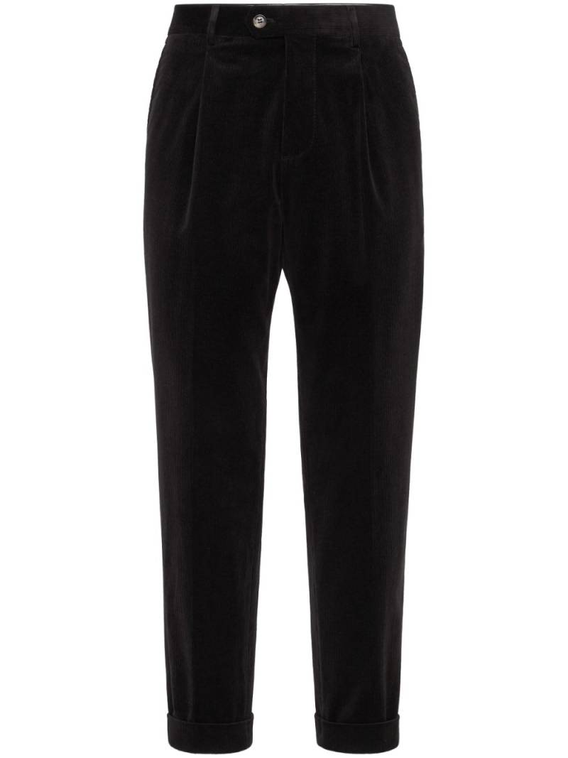 Brunello Cucinelli corduroy tapered trousers - Black von Brunello Cucinelli