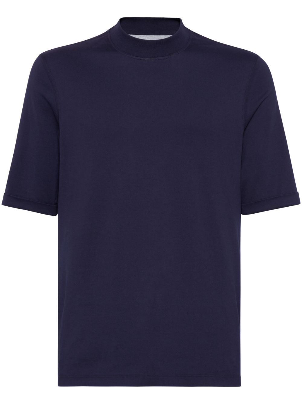 Brunello Cucinelli cotton mock-neck t-shirt - Blue von Brunello Cucinelli