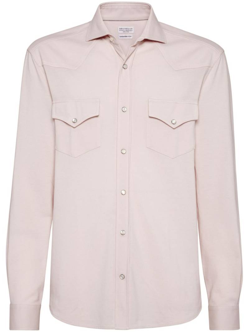 Brunello Cucinelli cotton piqué shirt - Pink von Brunello Cucinelli