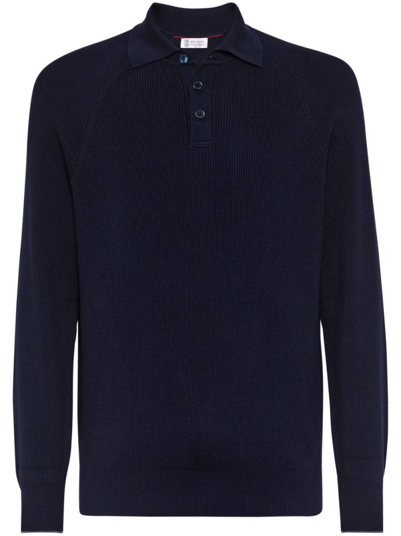 Brunello Cucinelli cotton polo shirt - Blue von Brunello Cucinelli