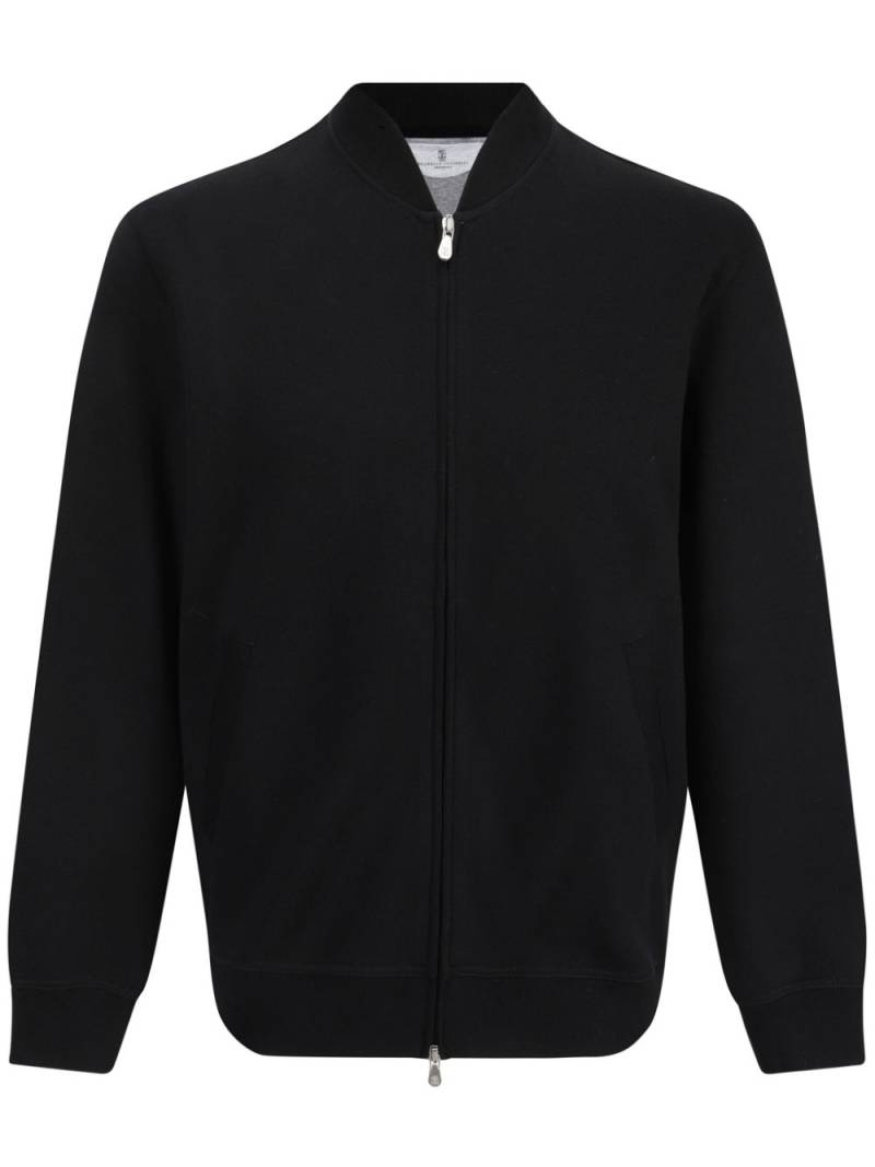 Brunello Cucinelli cotton zip-front sweatshirt - Black von Brunello Cucinelli