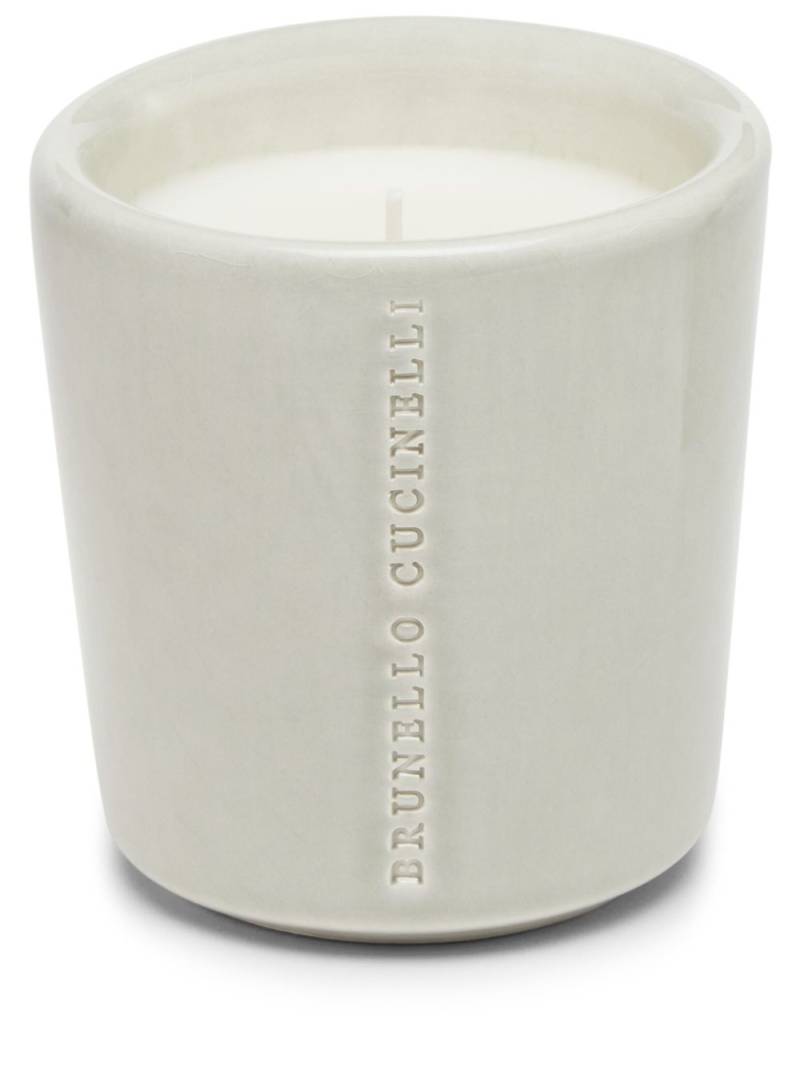 Brunello Cucinelli craquelé ceramic vessel candle - White von Brunello Cucinelli