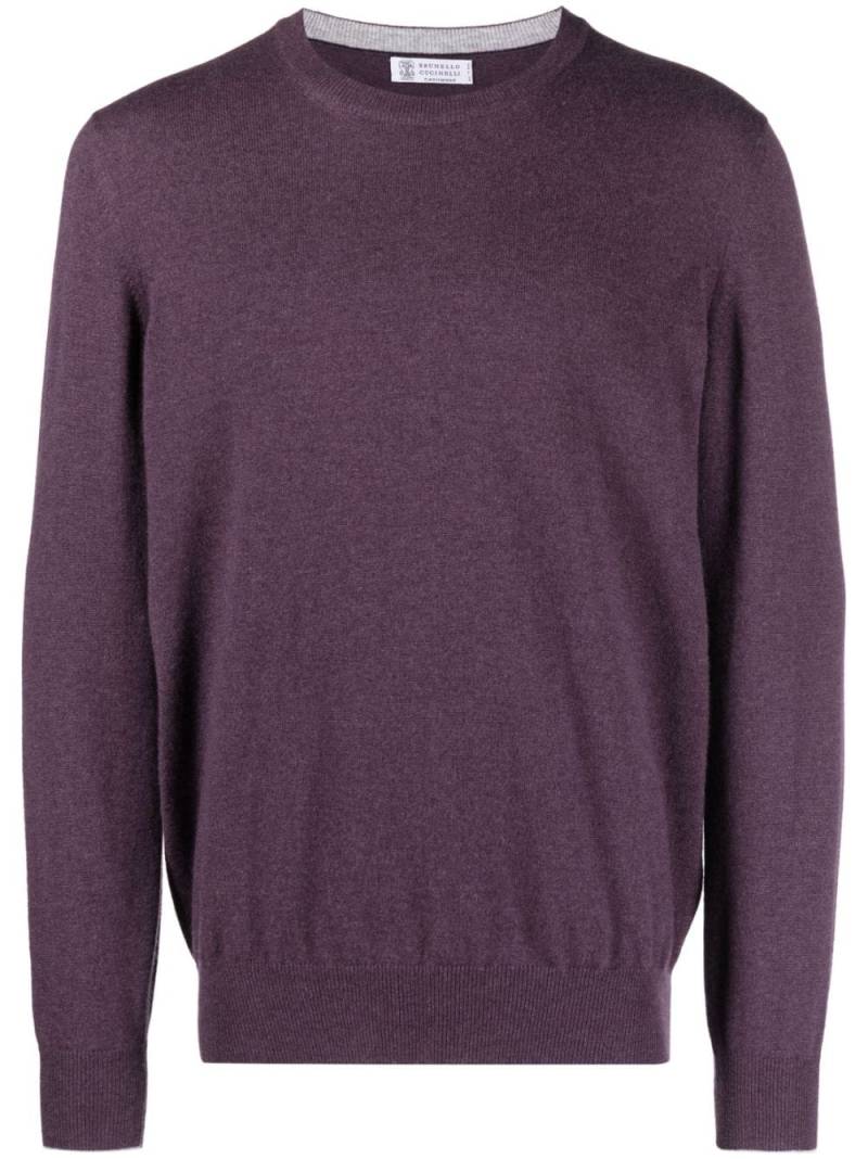 Brunello Cucinelli crew neck cashmere jumper - Purple von Brunello Cucinelli