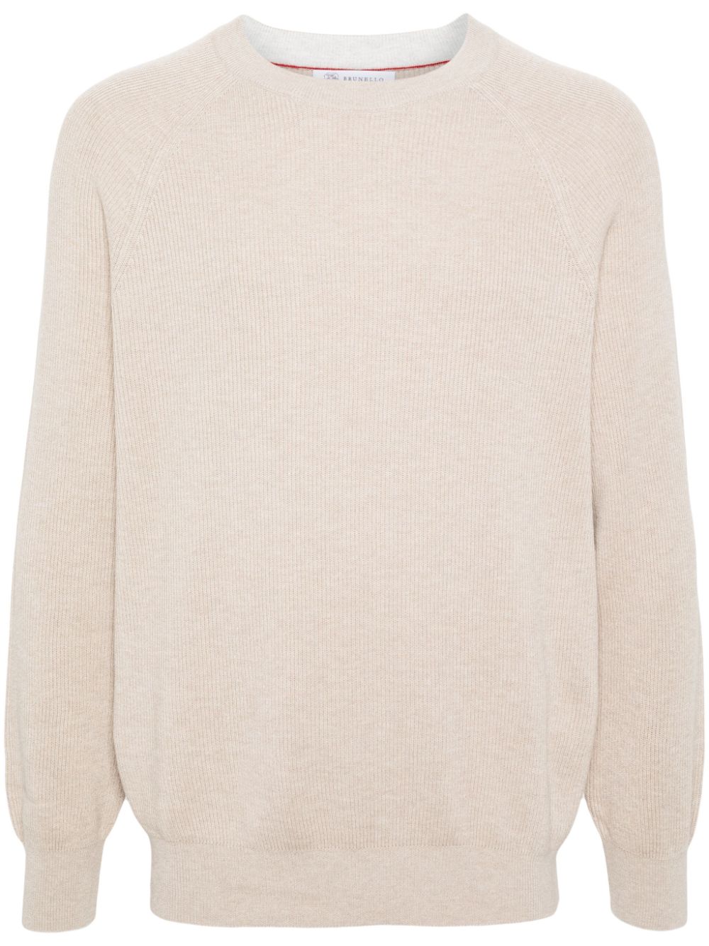 Brunello Cucinelli crew-neck cotton jumper - Neutrals von Brunello Cucinelli