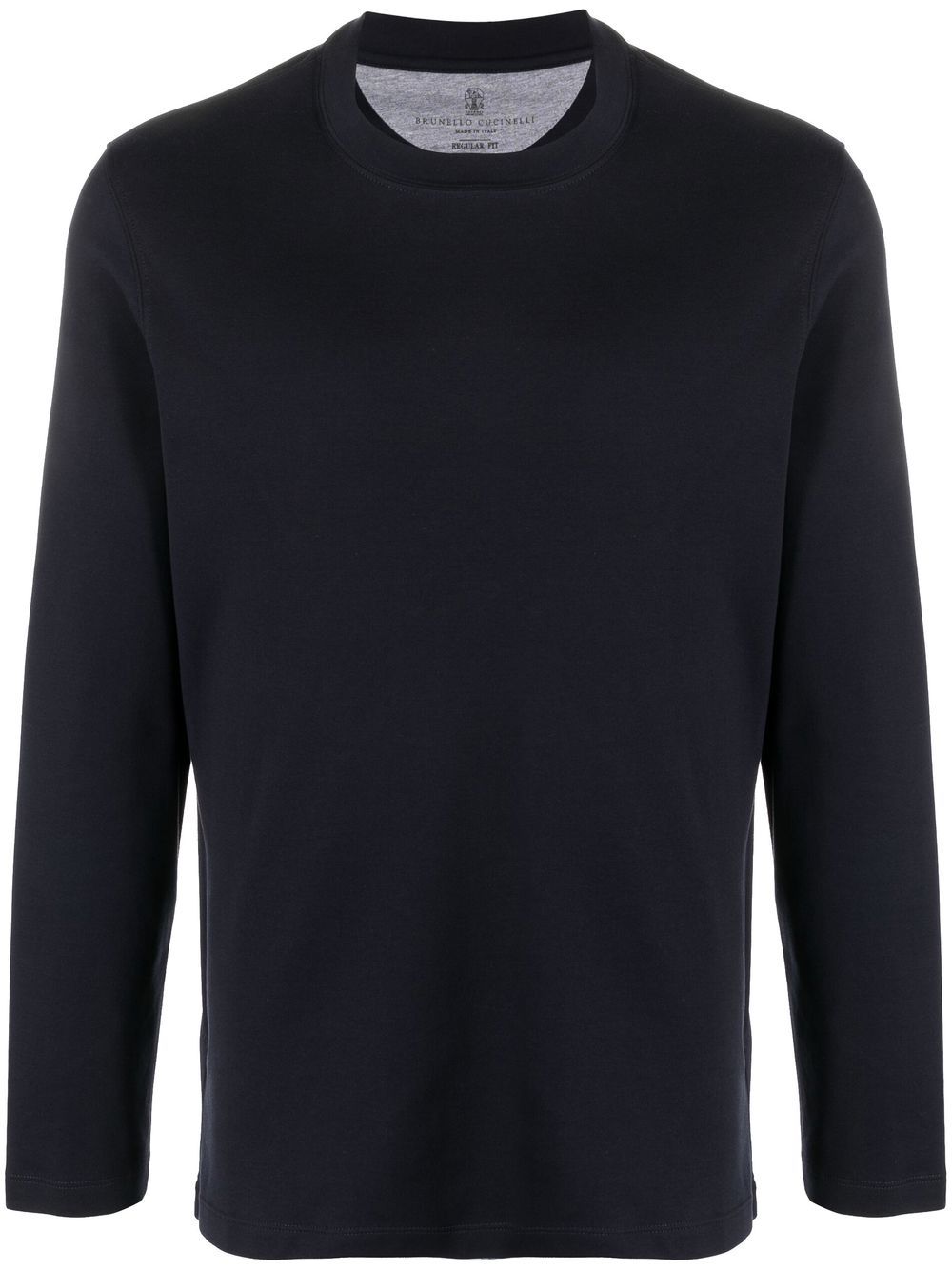 Brunello Cucinelli crew neck cotton sweatshirt - Blue von Brunello Cucinelli