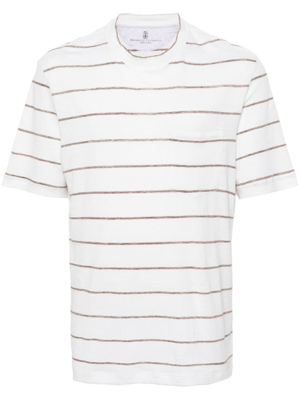 Brunello Cucinelli crew-neck striped T-shirt - White von Brunello Cucinelli