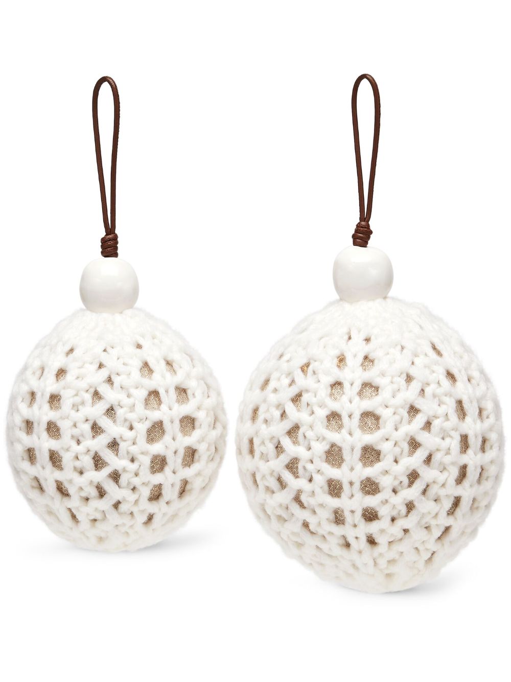 Brunello Cucinelli crochet christmas balls - White von Brunello Cucinelli