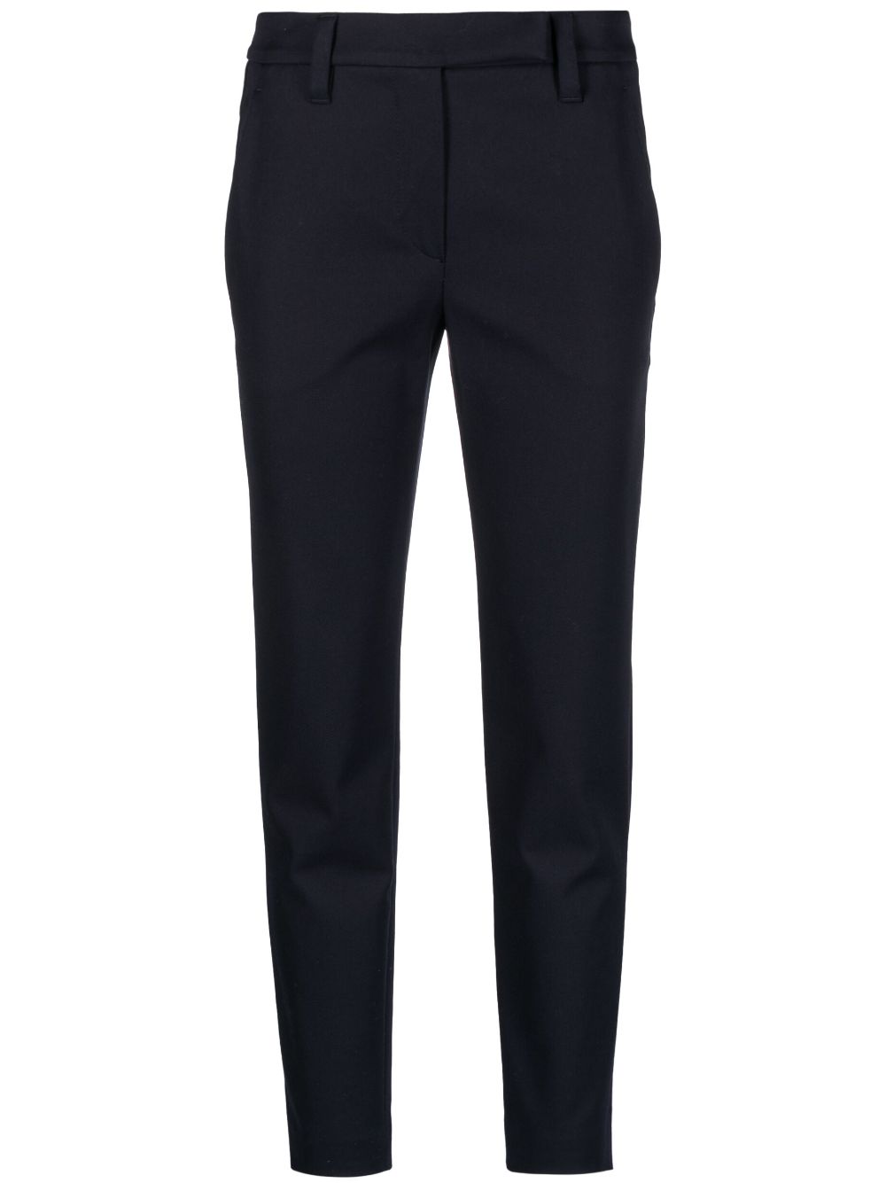 Brunello Cucinelli cropped stretch-cotton tailored trousers - Blue von Brunello Cucinelli