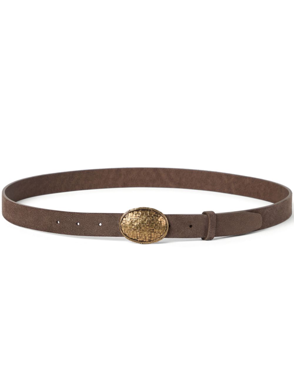 Brunello Cucinelli decorative buckle leather belt - Brown von Brunello Cucinelli