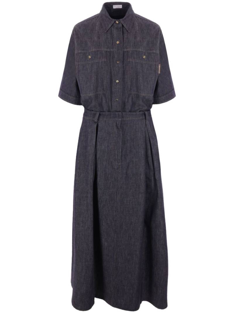 Brunello Cucinelli denim midi dress - Blue von Brunello Cucinelli