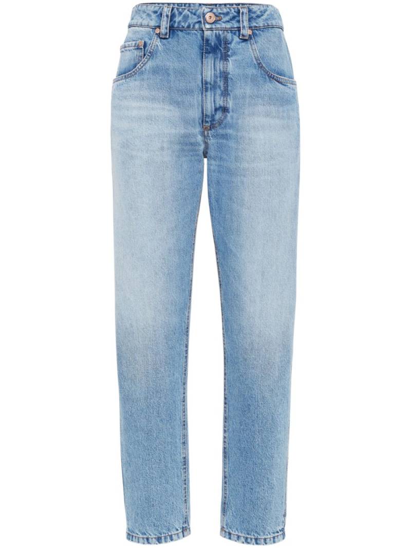 Brunello Cucinelli distressed-effect denim jeans - Blue von Brunello Cucinelli